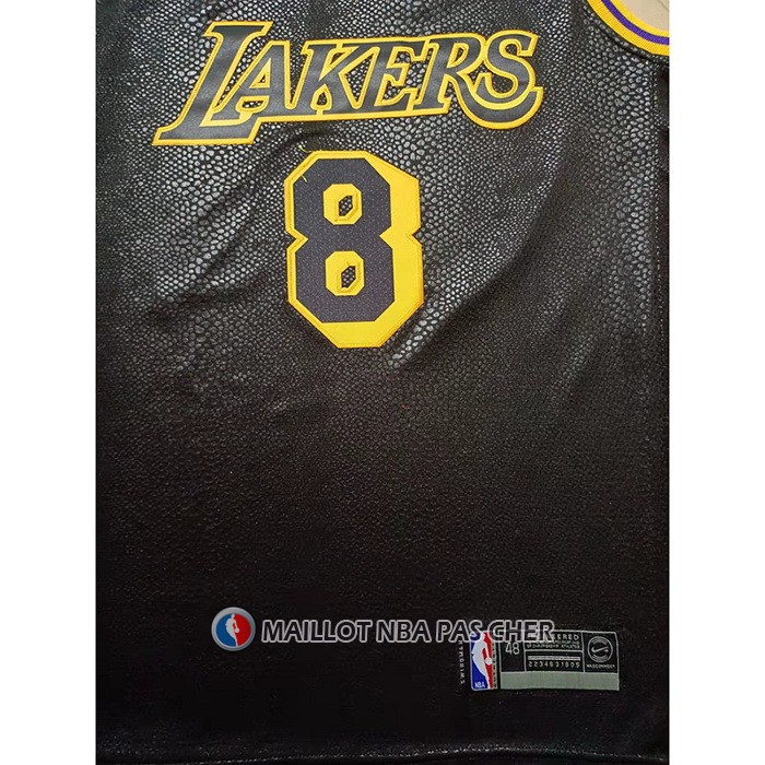 Maillot Los Angeles Lakers Kobe Bryant NO 8 24 Black Mamba Noir